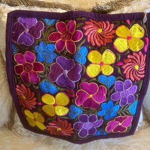 Fresco Purple, Blue & Yellow Pillow Cover.  15 x15.  New